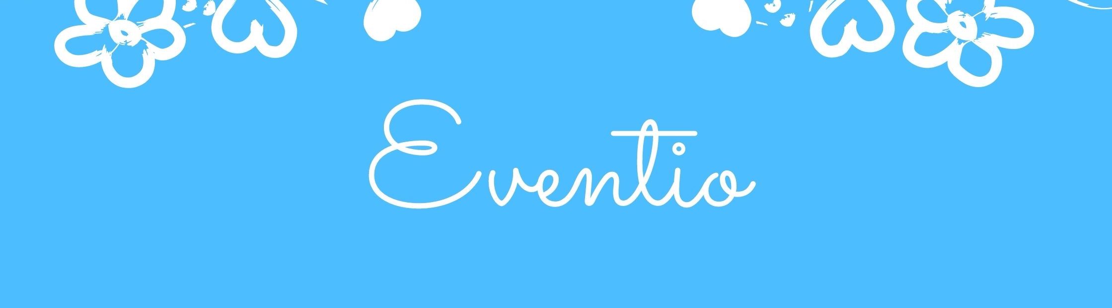 Eventio logo on a lightblue background